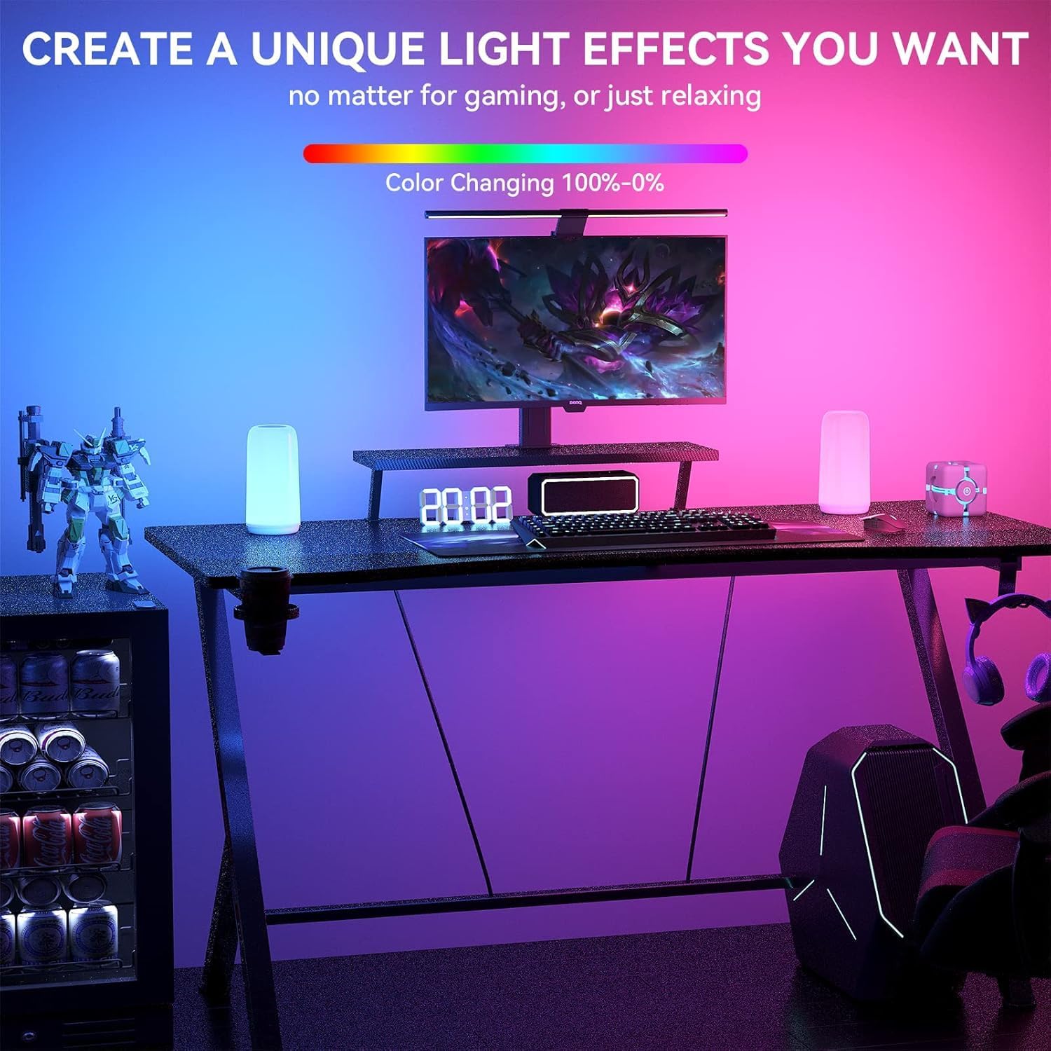 Touch Bedside Table LED Lamp, [Sleek Design & RGB Mode] Multi-Color Dimmable with Warm White - Image 7