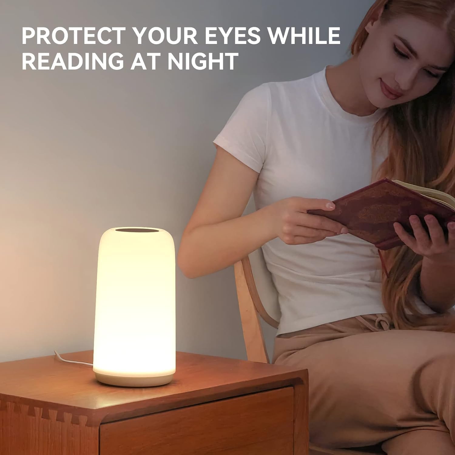 Touch Bedside Table LED Lamp, [Sleek Design & RGB Mode] Multi-Color Dimmable with Warm White - Image 9